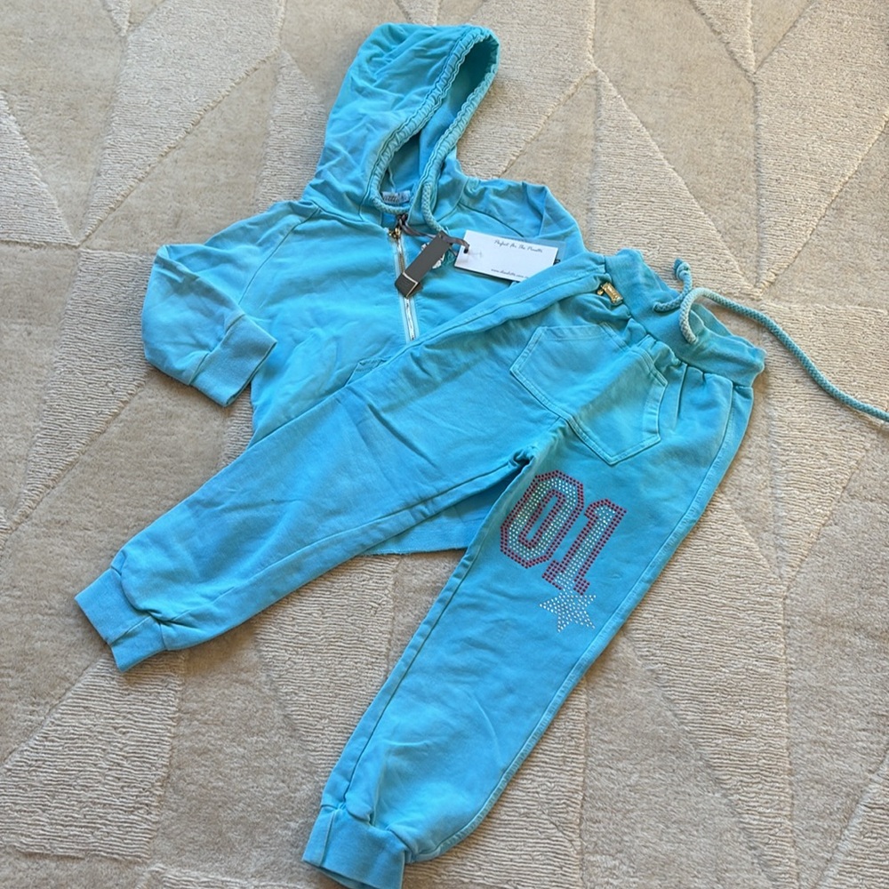 Girls Two Piece Sweatsuit Set Size 6/7
